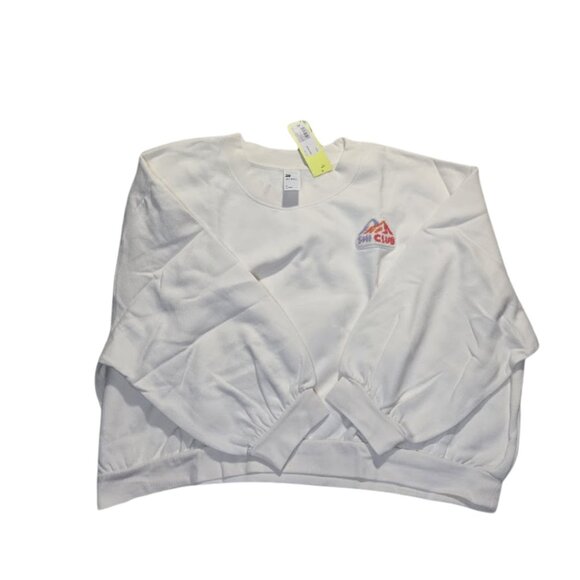 NWT All in Motion Women's plus Ivory Core Fleece Crew Cropped Sweatshirt Size 4x - Picture 5 of 11